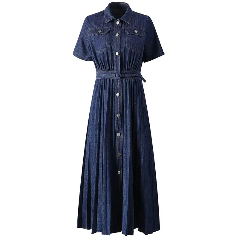 Tise  Single Breasted Denim Dress