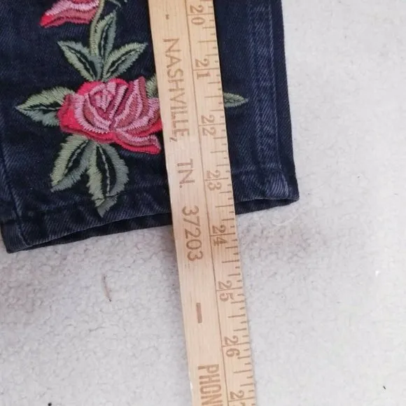 Topshop Moto Embroidered Floral Jeans Size 24
