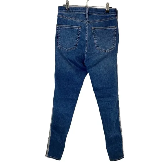 Topshop Moto Jamie Stripe Skinny Jeans Size 28