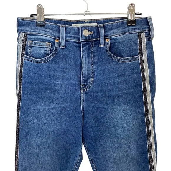 Topshop Moto Jamie Stripe Skinny Jeans Size 28