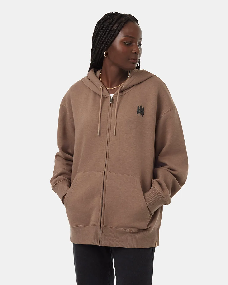 Tree Species Oversized Zip Hoodie