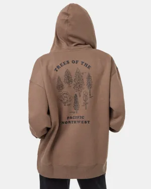 Tree Species Oversized Zip Hoodie