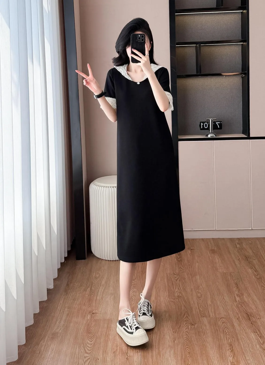 Trendy Plus-Size Dress Featuring a Slimming Fit