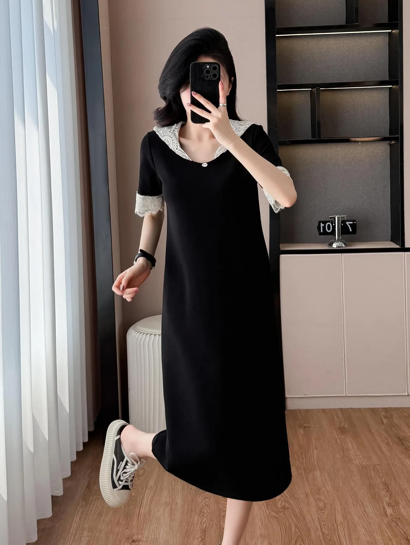 Trendy Plus-Size Dress Featuring a Slimming Fit