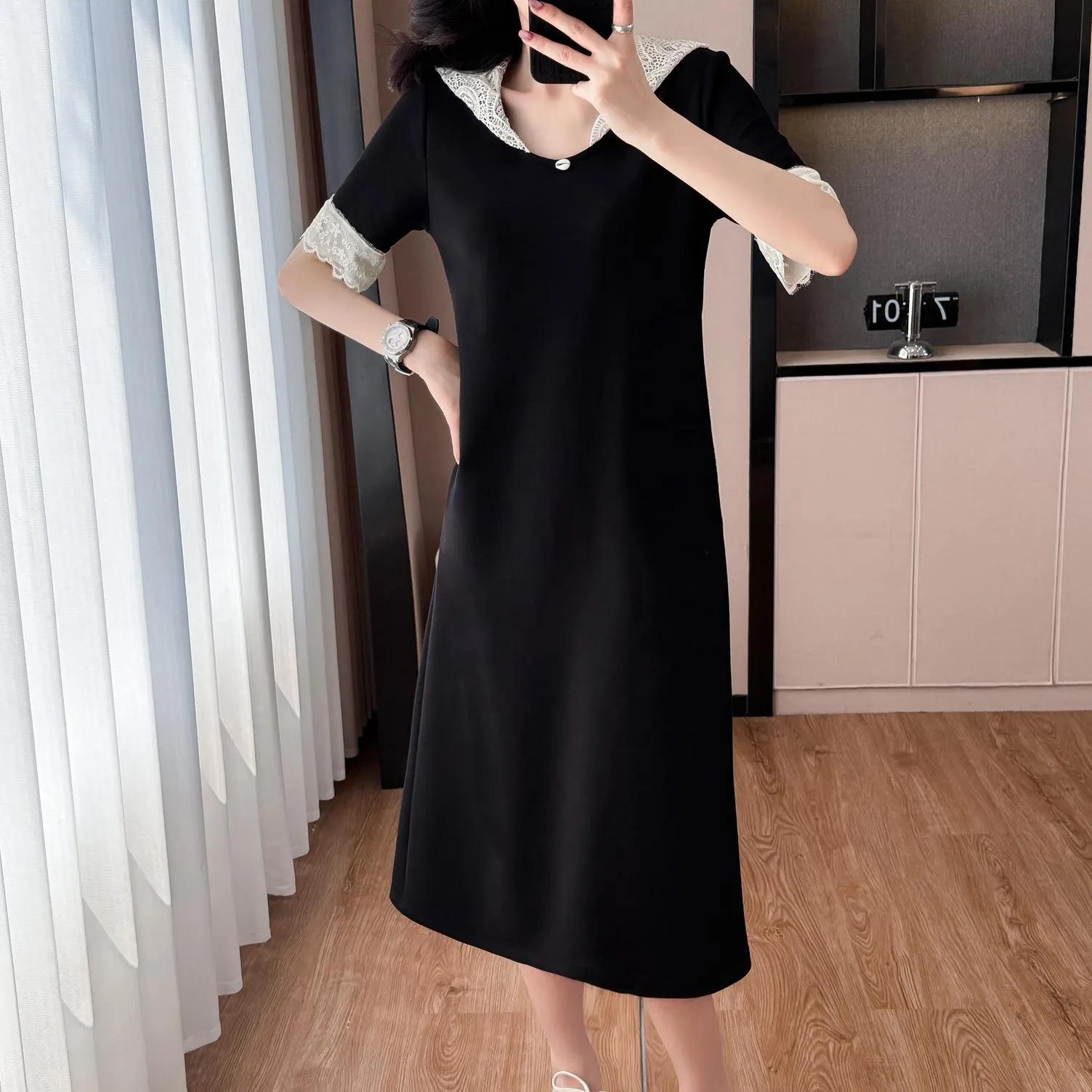 Trendy Plus-Size Dress Featuring a Slimming Fit