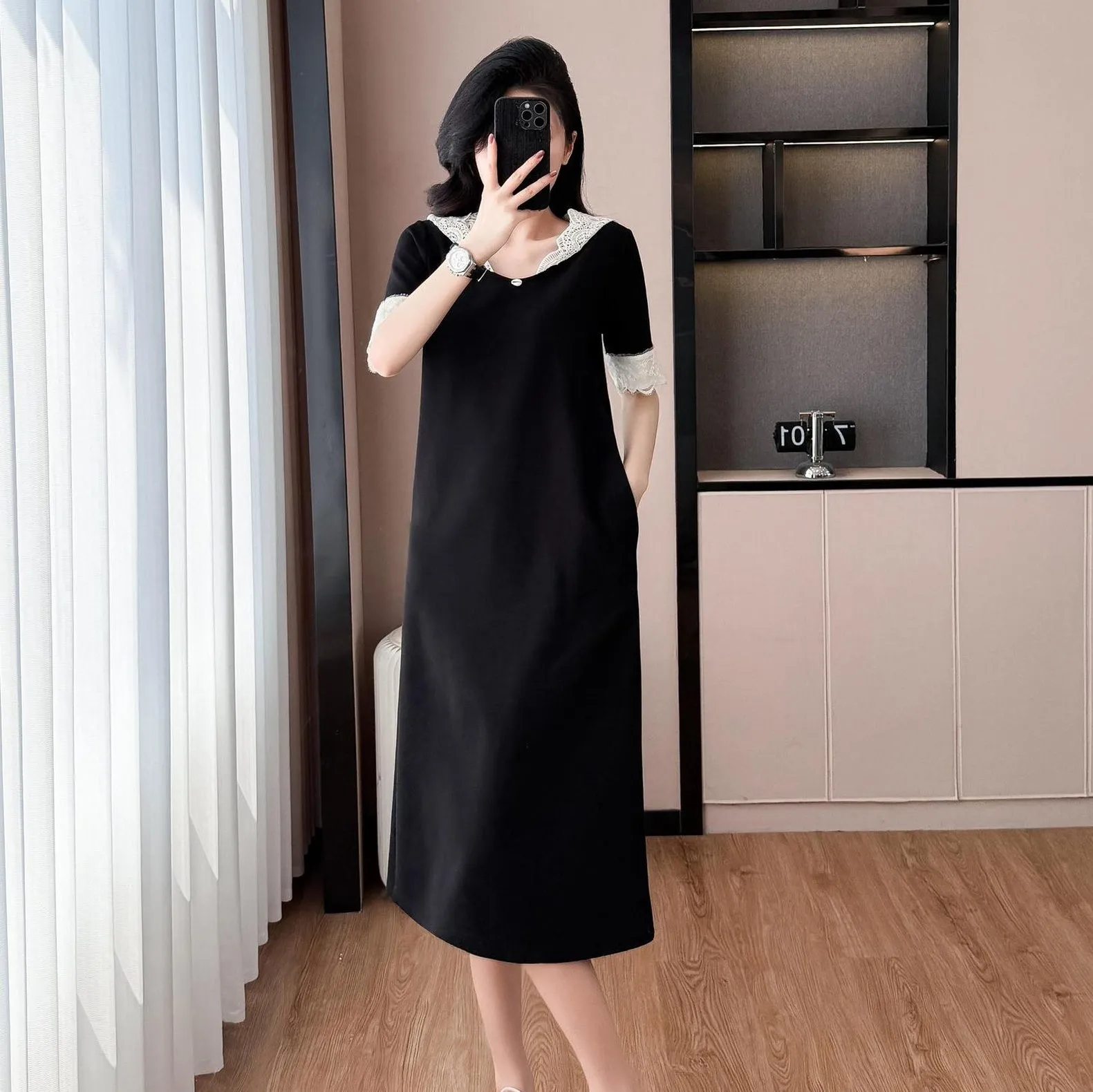Trendy Plus-Size Dress Featuring a Slimming Fit