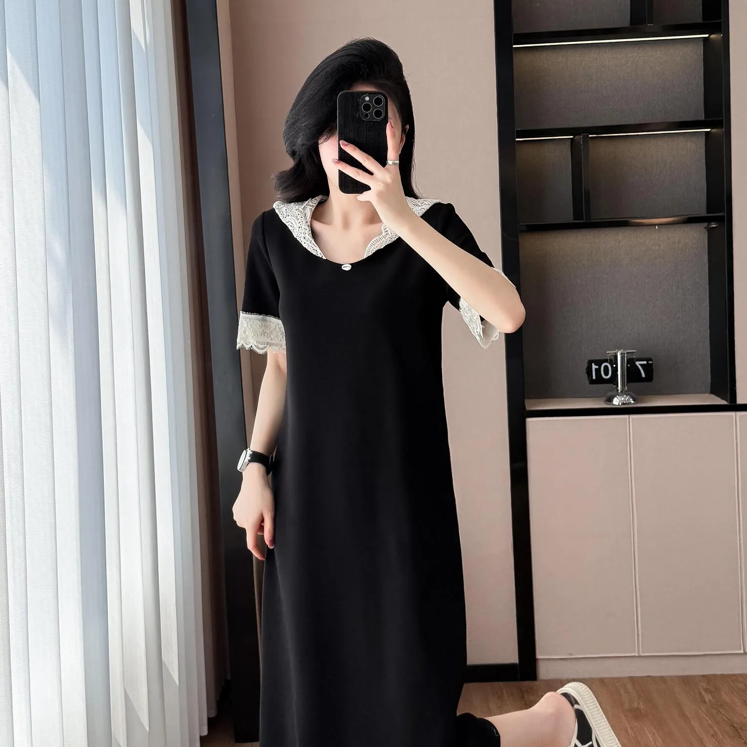 Trendy Plus-Size Dress Featuring a Slimming Fit