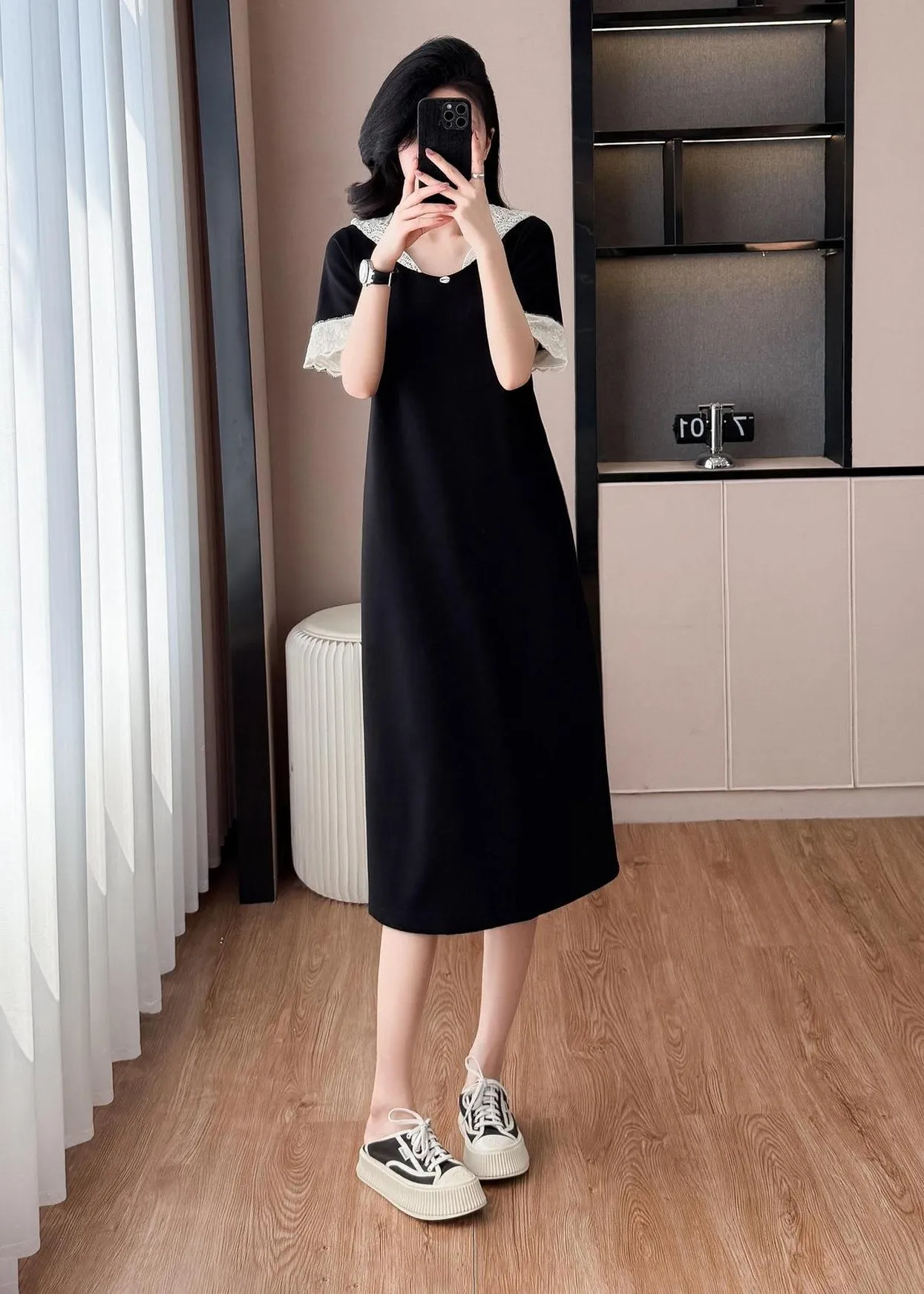Trendy Plus-Size Dress Featuring a Slimming Fit
