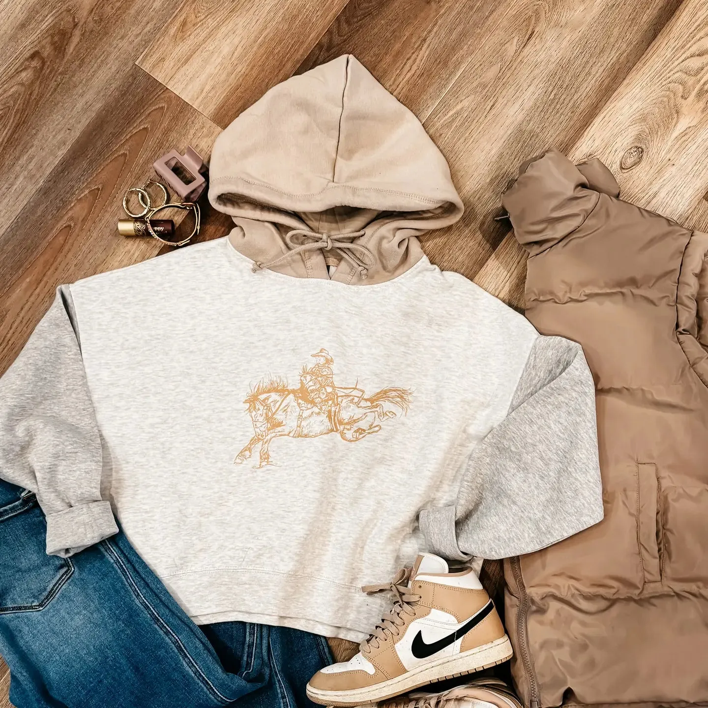 TRICOLOR CROPPED HOODIE