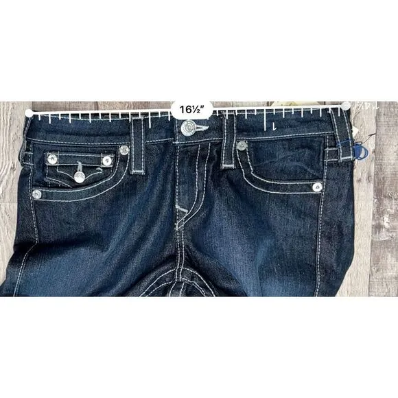 True Religion W2G584TS Natural Lonestar Boot Cut Flap Blue Jeans sz 30 NWT