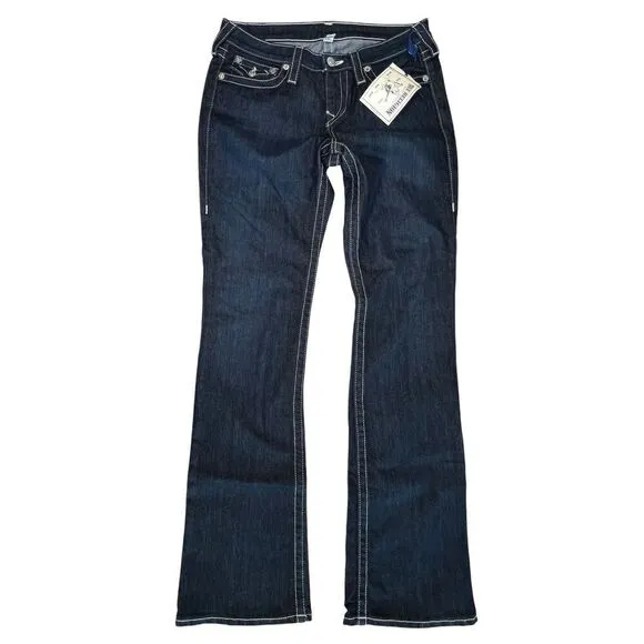 True Religion W2G584TS Natural Lonestar Boot Cut Flap Blue Jeans sz 30 NWT