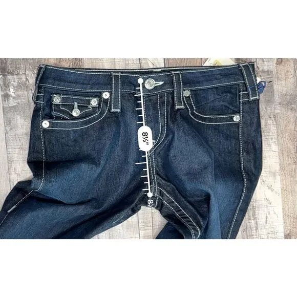 True Religion W2G584TS Natural Lonestar Boot Cut Flap Blue Jeans sz 30 NWT