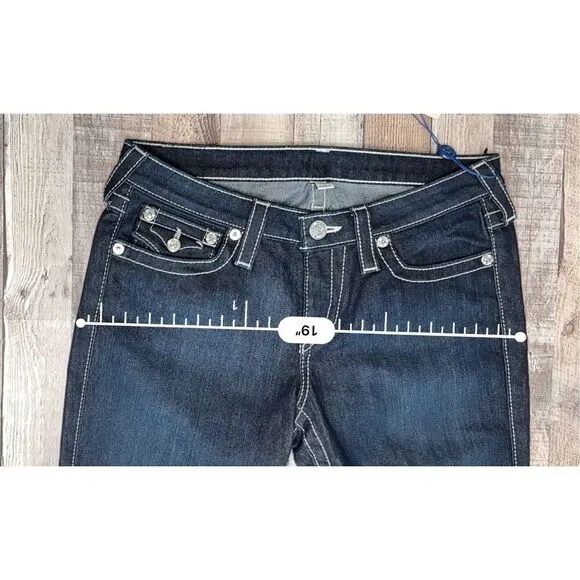 True Religion W2G584TS Natural Lonestar Boot Cut Flap Blue Jeans sz 30 NWT