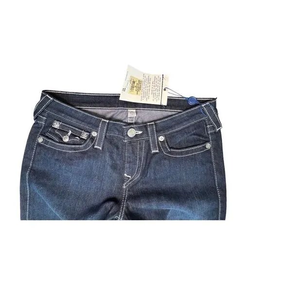 True Religion W2G584TS Natural Lonestar Boot Cut Flap Blue Jeans sz 30 NWT