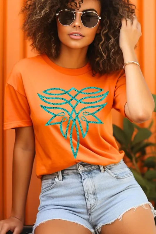 Turquoise Boot Stitch Graphic T Shirts