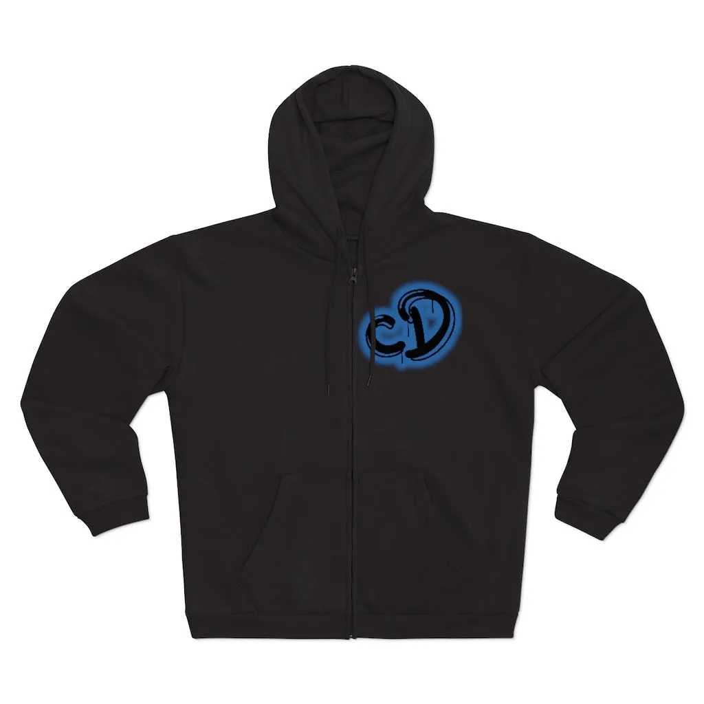 University blue custom drip splash Unisex Hooded Zip Sweatshirt