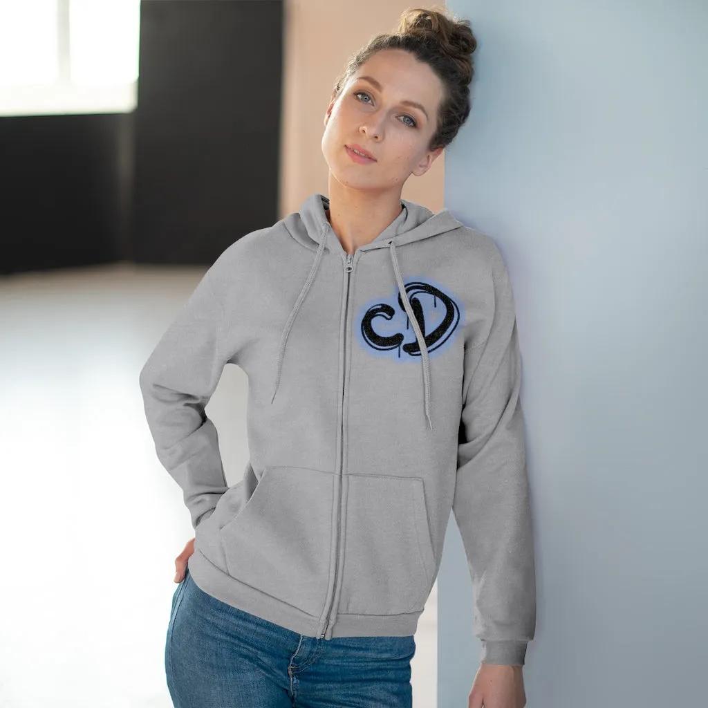 University blue custom drip splash Unisex Hooded Zip Sweatshirt