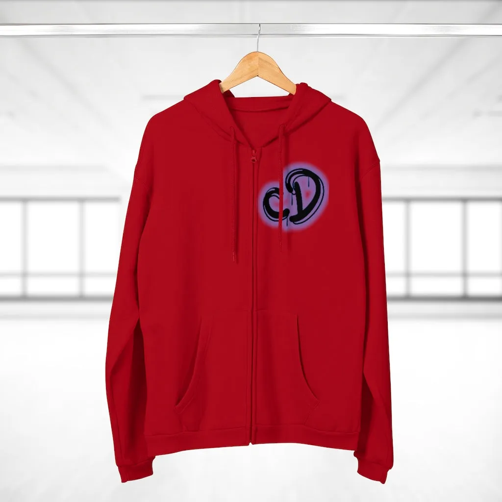 University blue custom drip splash Unisex Hooded Zip Sweatshirt