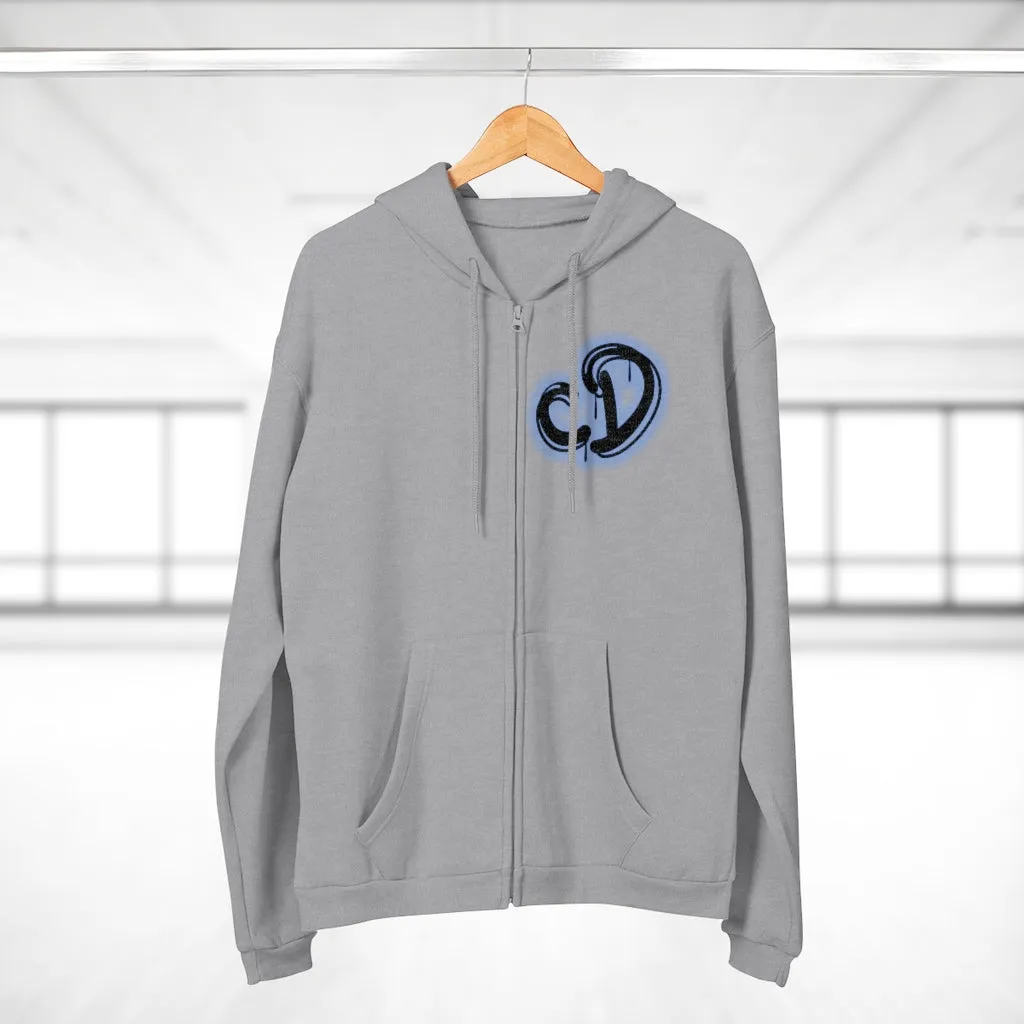 University blue custom drip splash Unisex Hooded Zip Sweatshirt