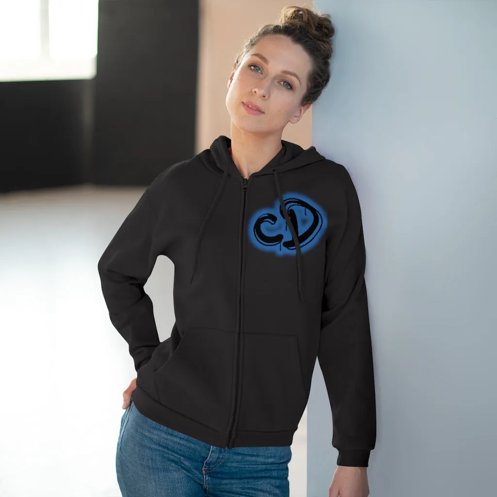 University blue custom drip splash Unisex Hooded Zip Sweatshirt