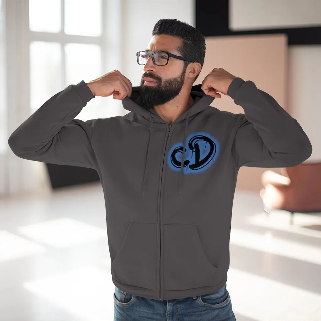 University blue custom drip splash Unisex Hooded Zip Sweatshirt