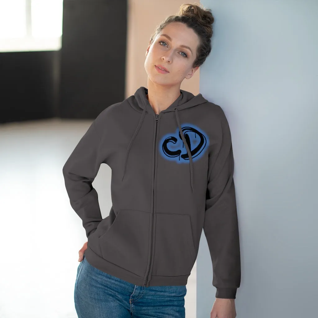 University blue custom drip splash Unisex Hooded Zip Sweatshirt