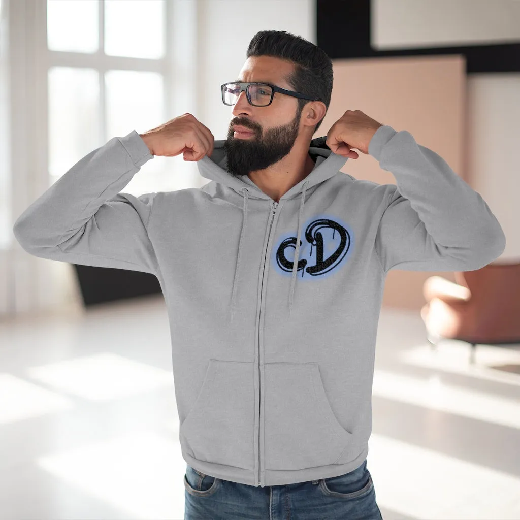 University blue custom drip splash Unisex Hooded Zip Sweatshirt