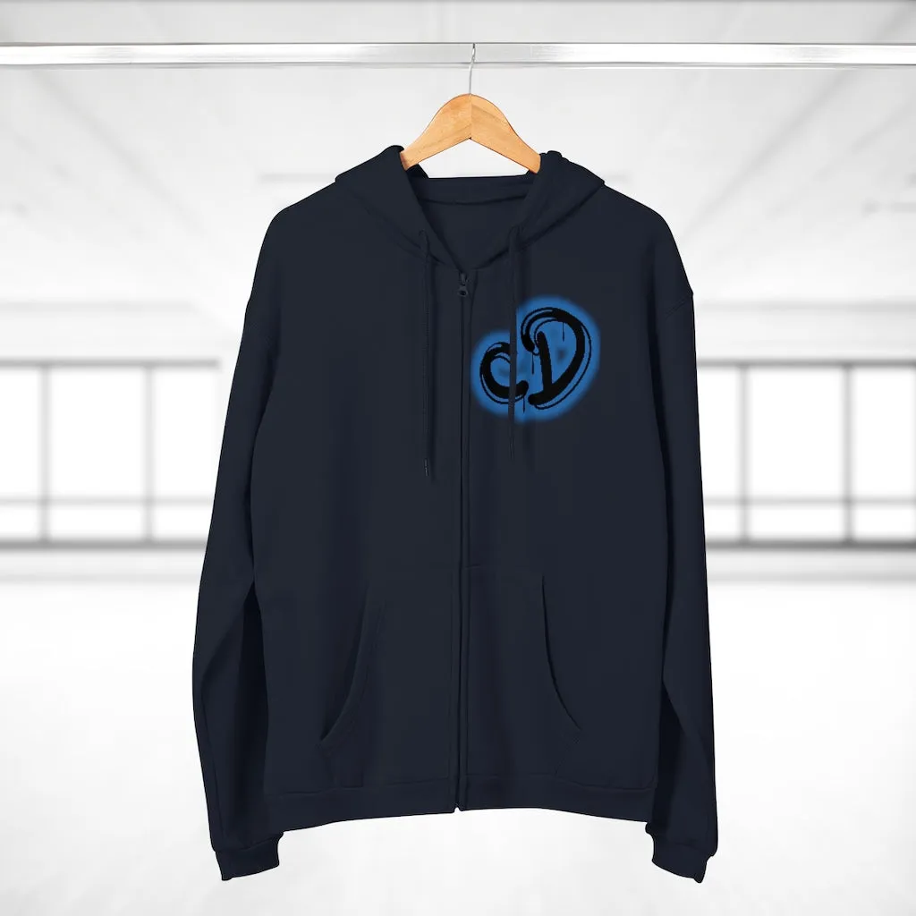 University blue custom drip splash Unisex Hooded Zip Sweatshirt