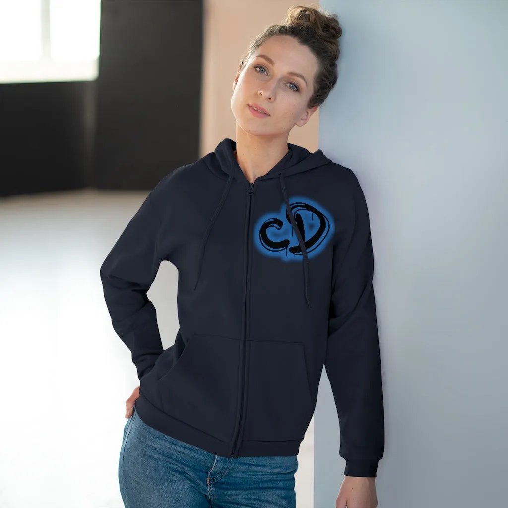 University blue custom drip splash Unisex Hooded Zip Sweatshirt