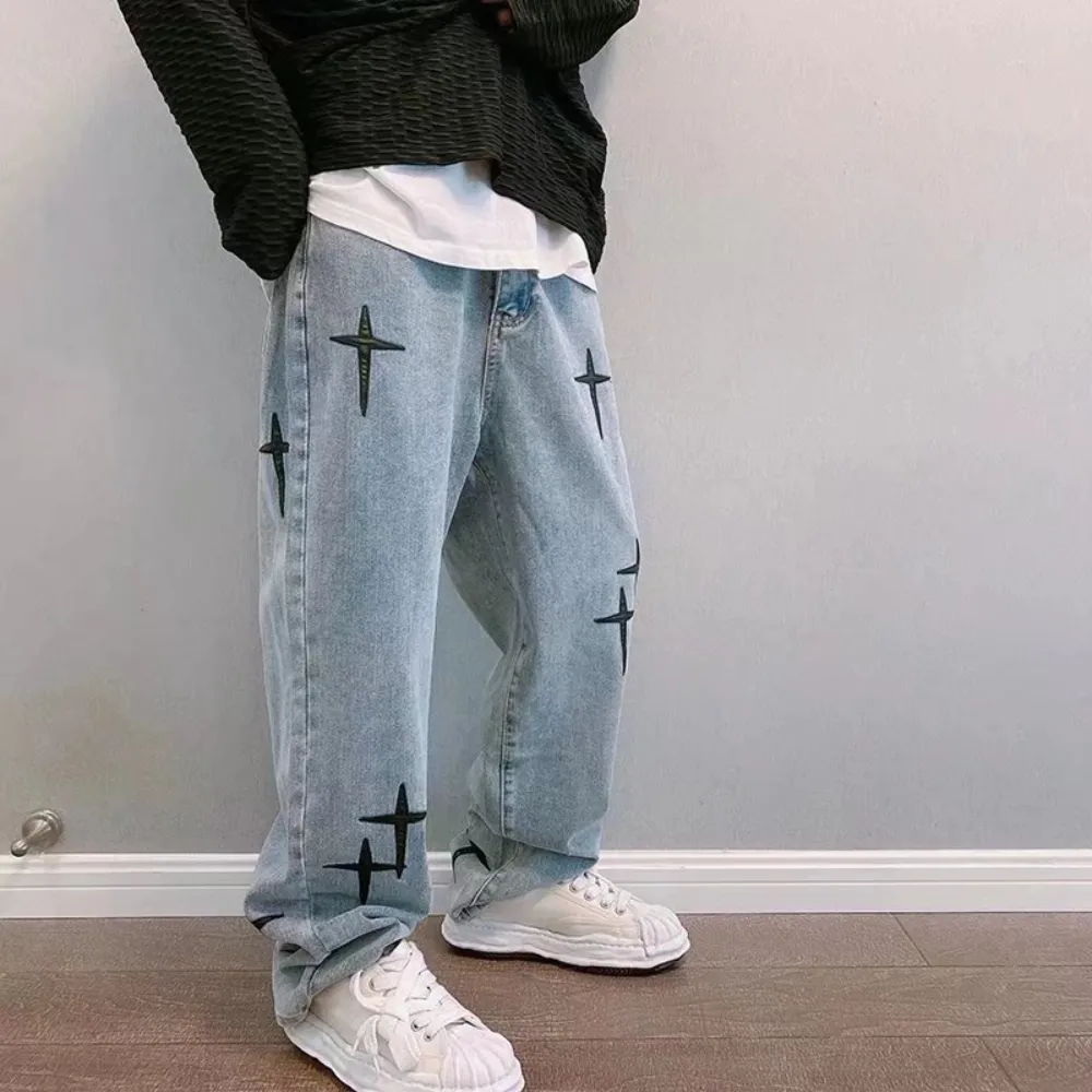 Urban Cross Graphic Straight Leg Jeans