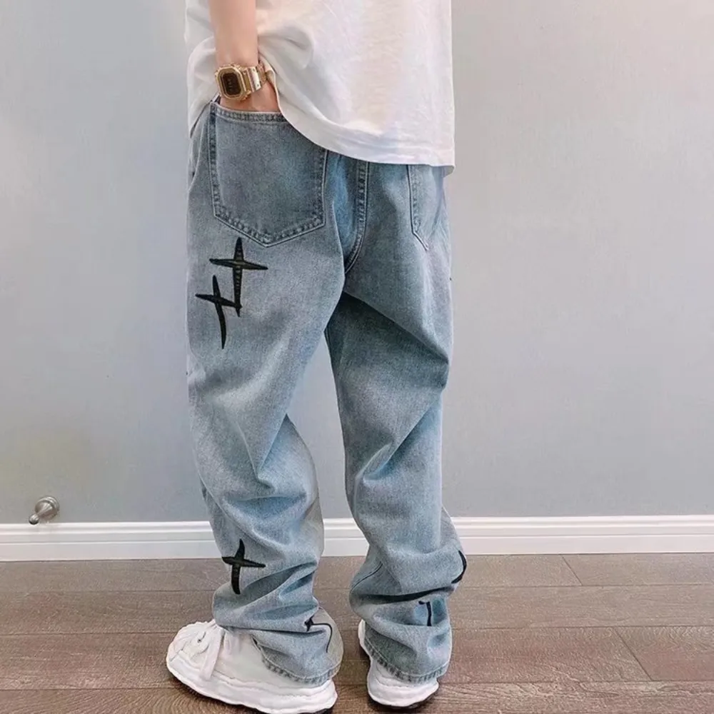 Urban Cross Graphic Straight Leg Jeans