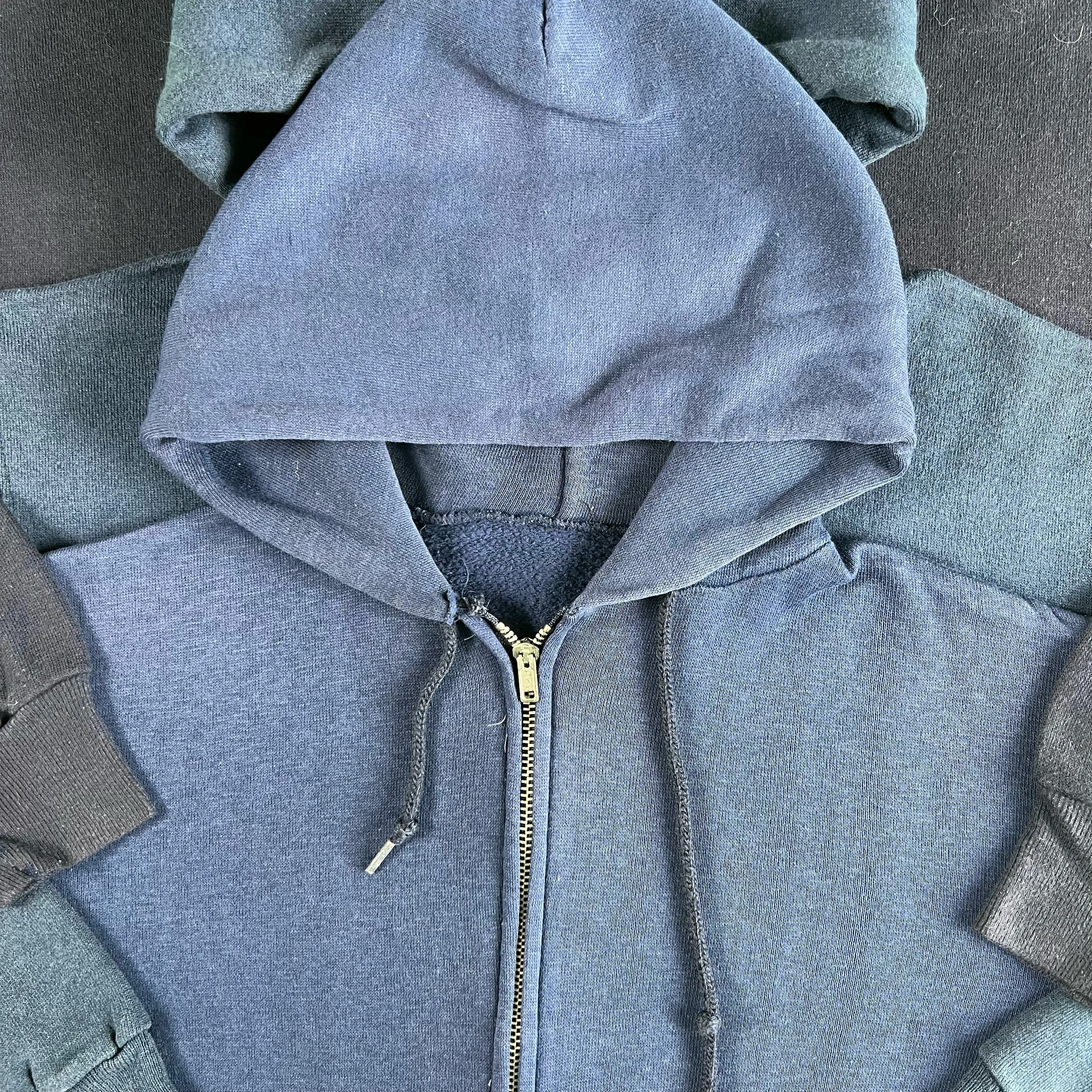 Vintage Blank Navy Zip Up Hoodie- SELECT SIZE