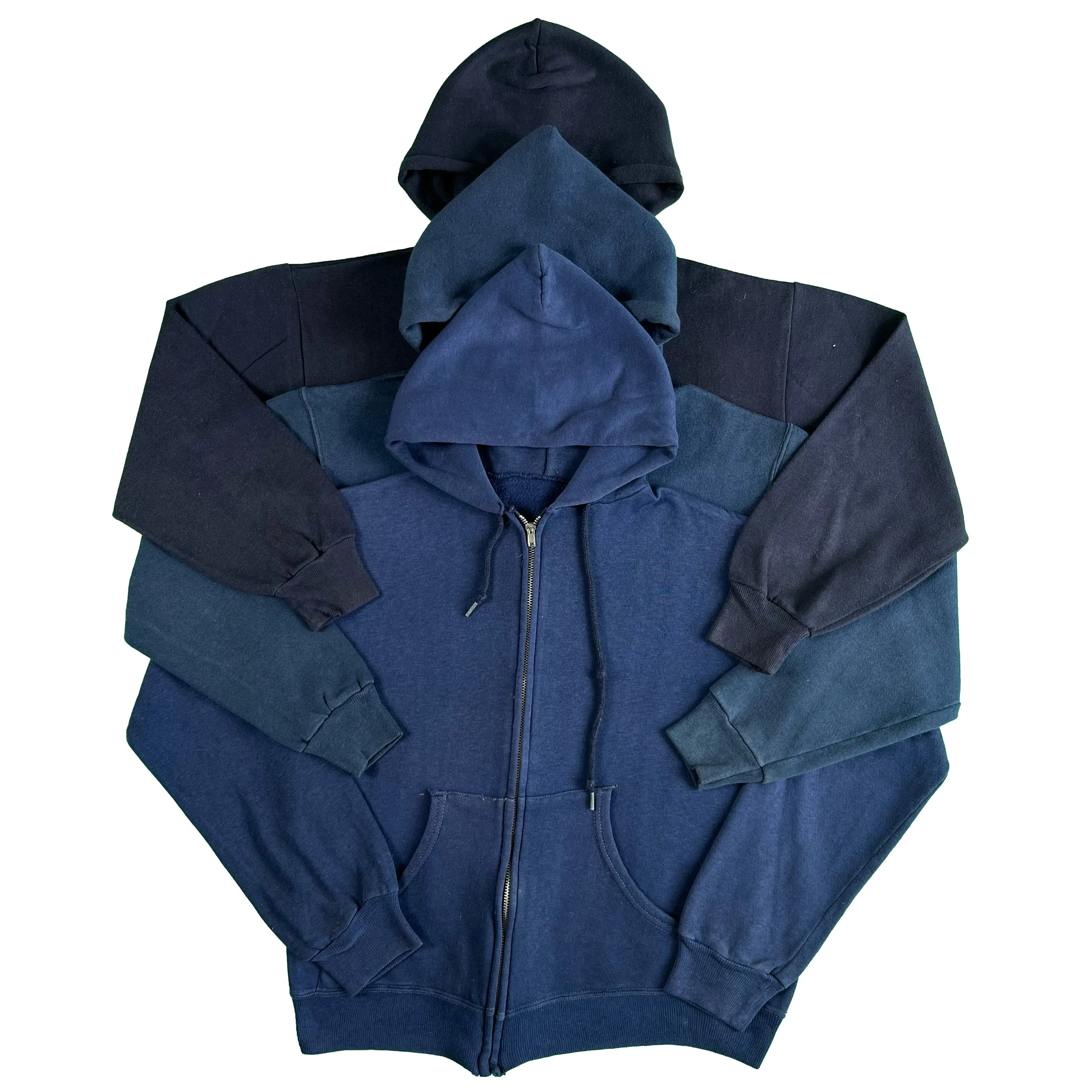 Vintage Blank Navy Zip Up Hoodie- SELECT SIZE