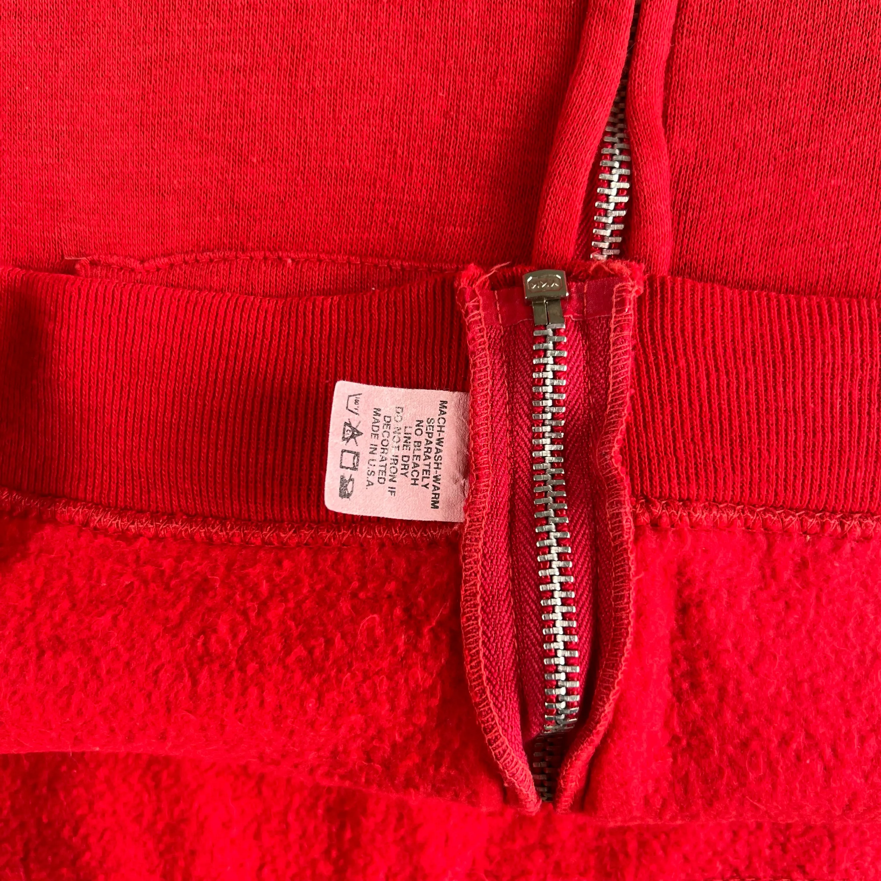 Vintage Blank Red Zip Up Hoodie- SELECT SIZE