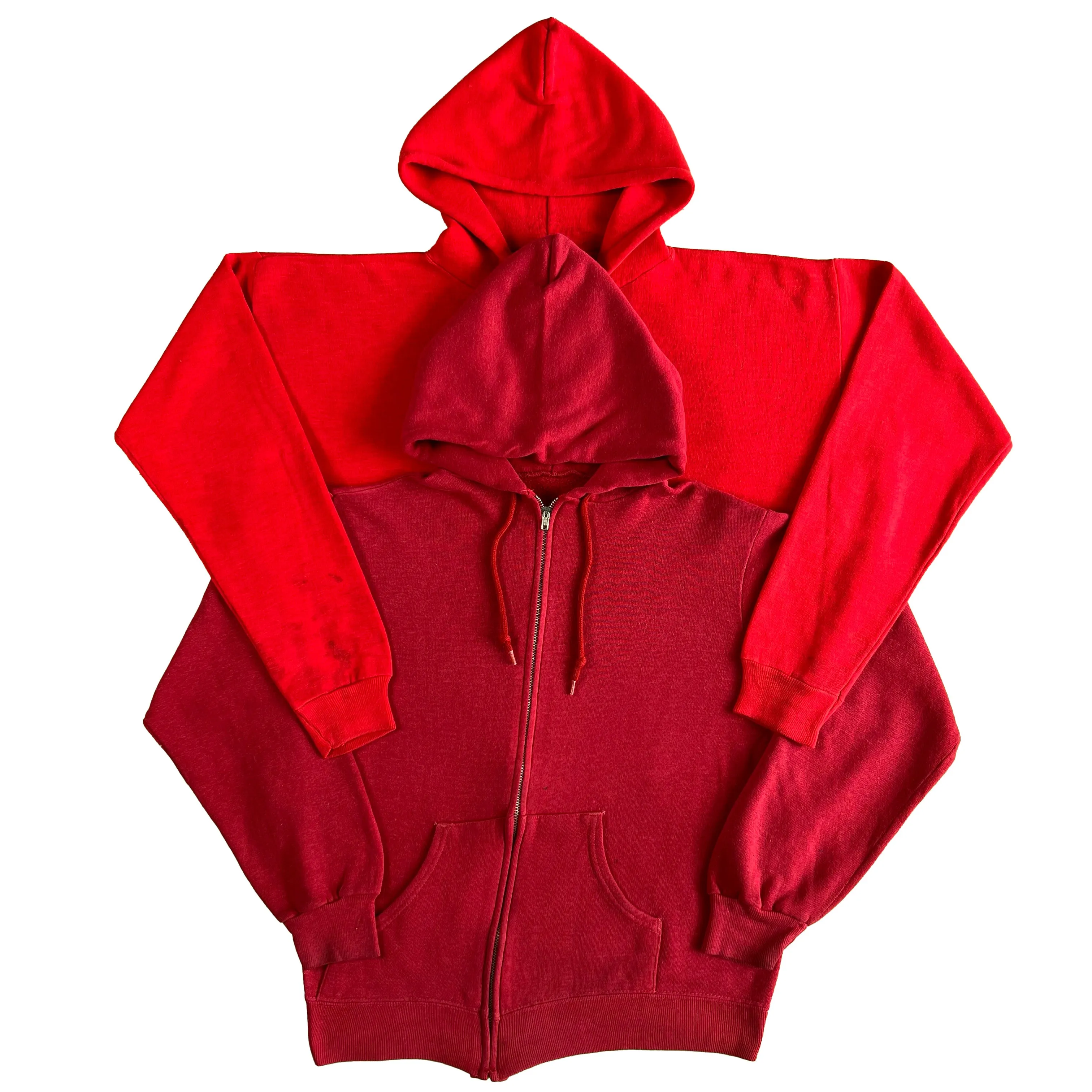 Vintage Blank Red Zip Up Hoodie- SELECT SIZE