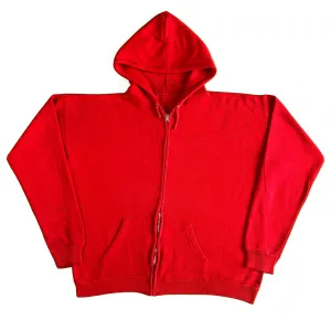 Vintage Blank Red Zip Up Hoodie- SELECT SIZE
