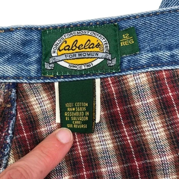 Vintage Cabela’s flannel lined mom jeans 12