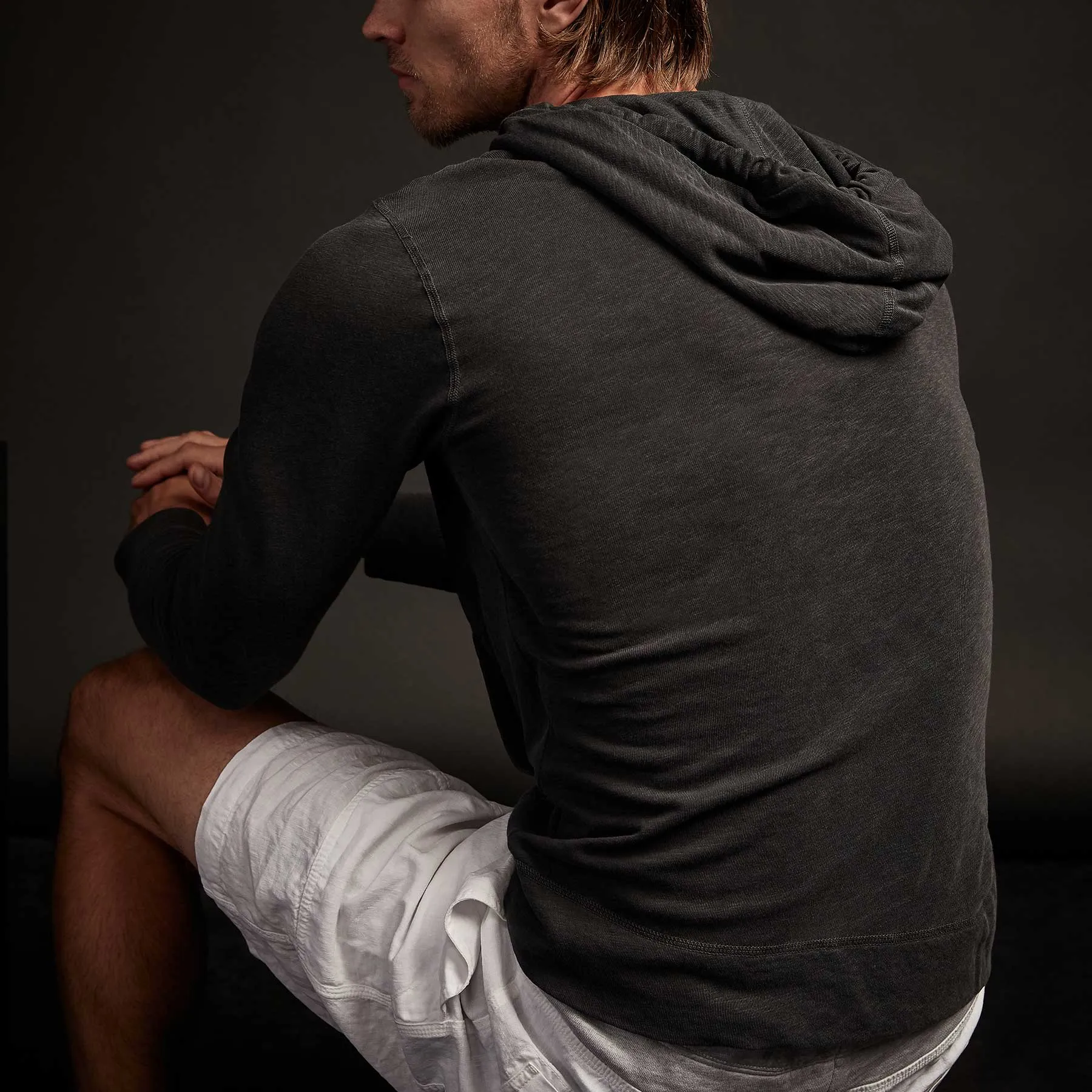 Vintage French Terry Zip Up Hoodie - Carbon Pigment