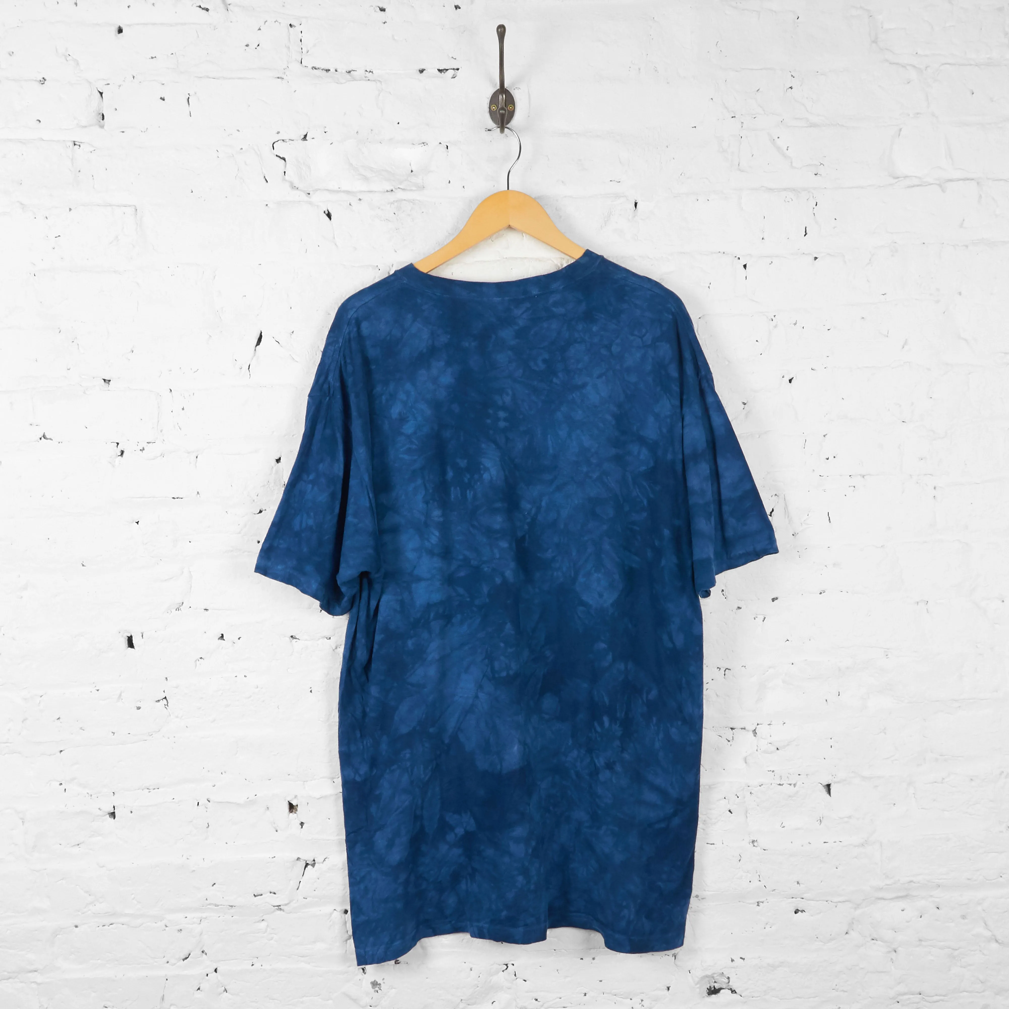 Vintage Tie Dye Eagle T-shirt - Blue - XL