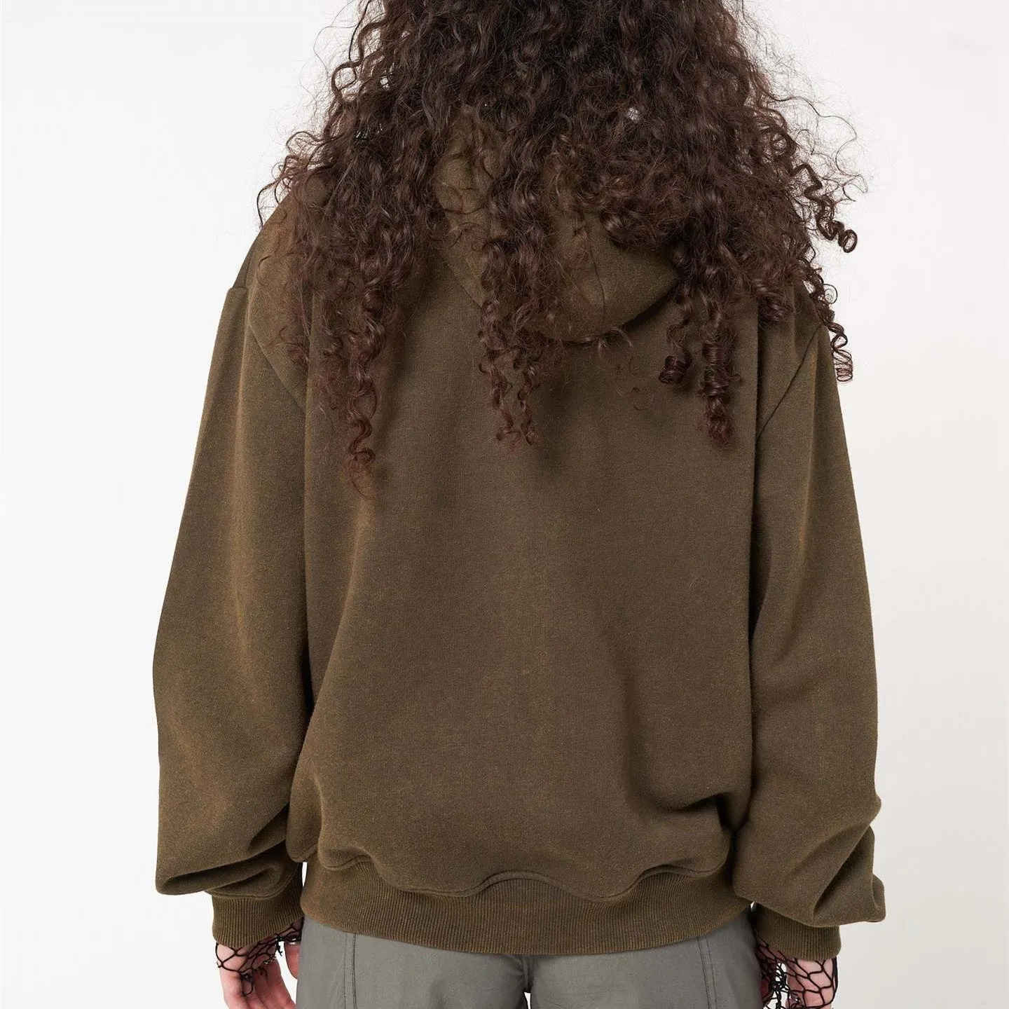 Vintage Totem Print Zip Up Hoodie