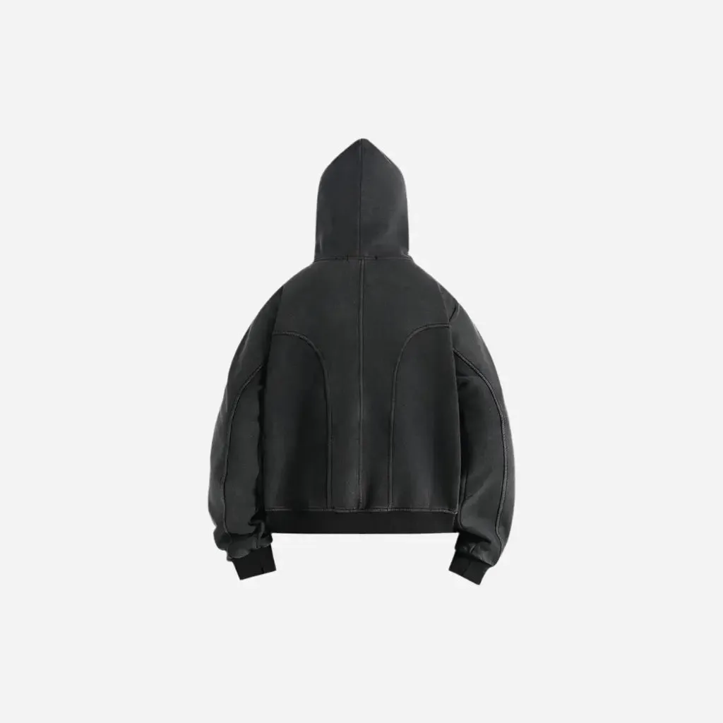 Washed Button Up Oversized Hoodie