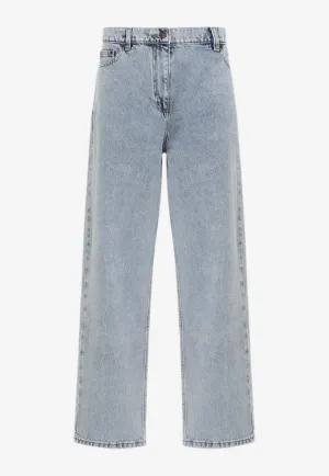 Washed Straight-Leg Jeans