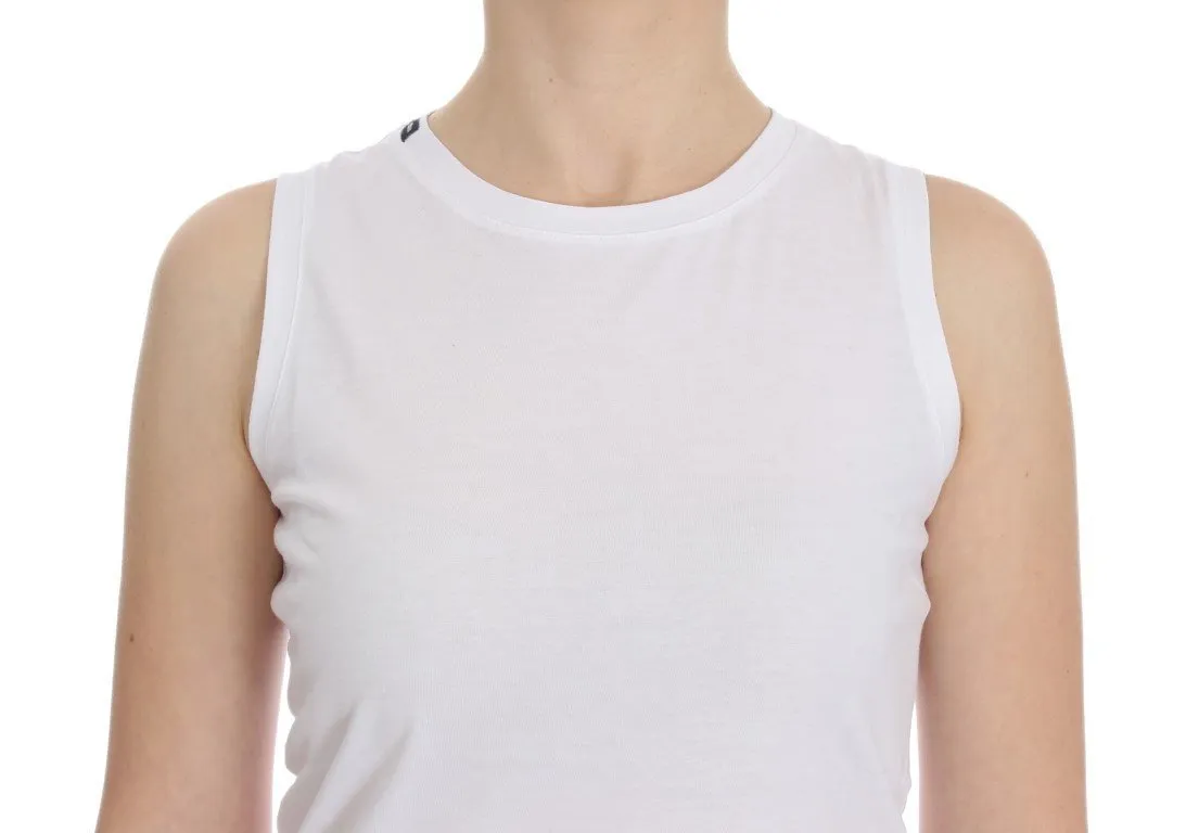 White Cotton Logo Tank Top