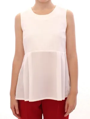 White crewneck cotton tank top