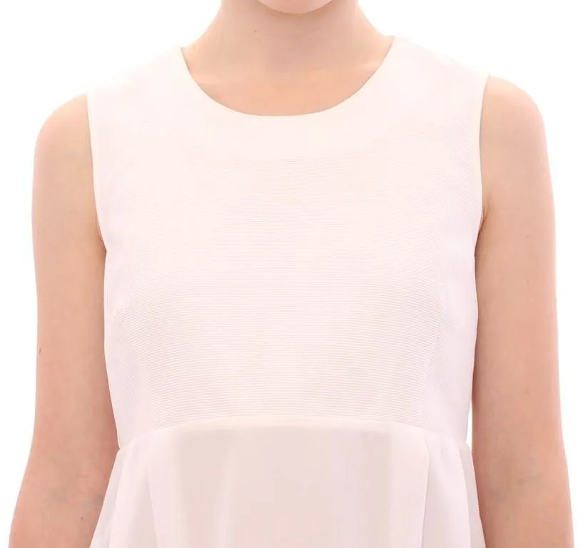 White crewneck cotton tank top