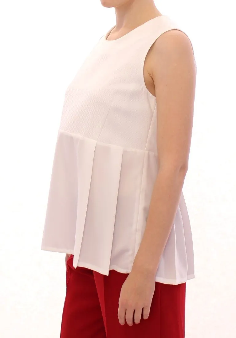 White crewneck cotton tank top