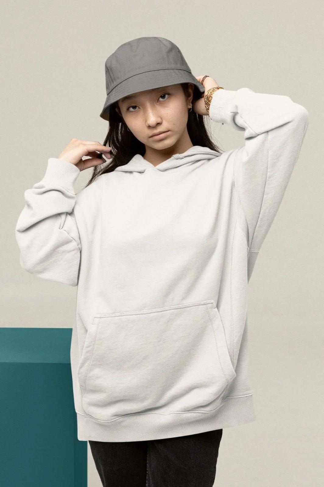 White Oversized Hoodie || Essentials