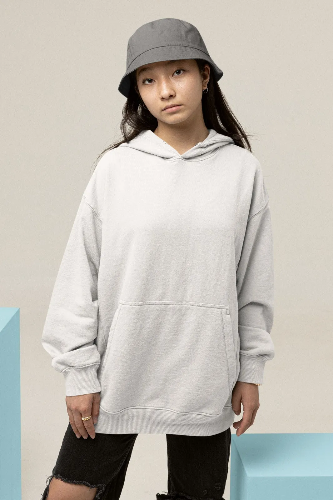 White Oversized Hoodie || Essentials