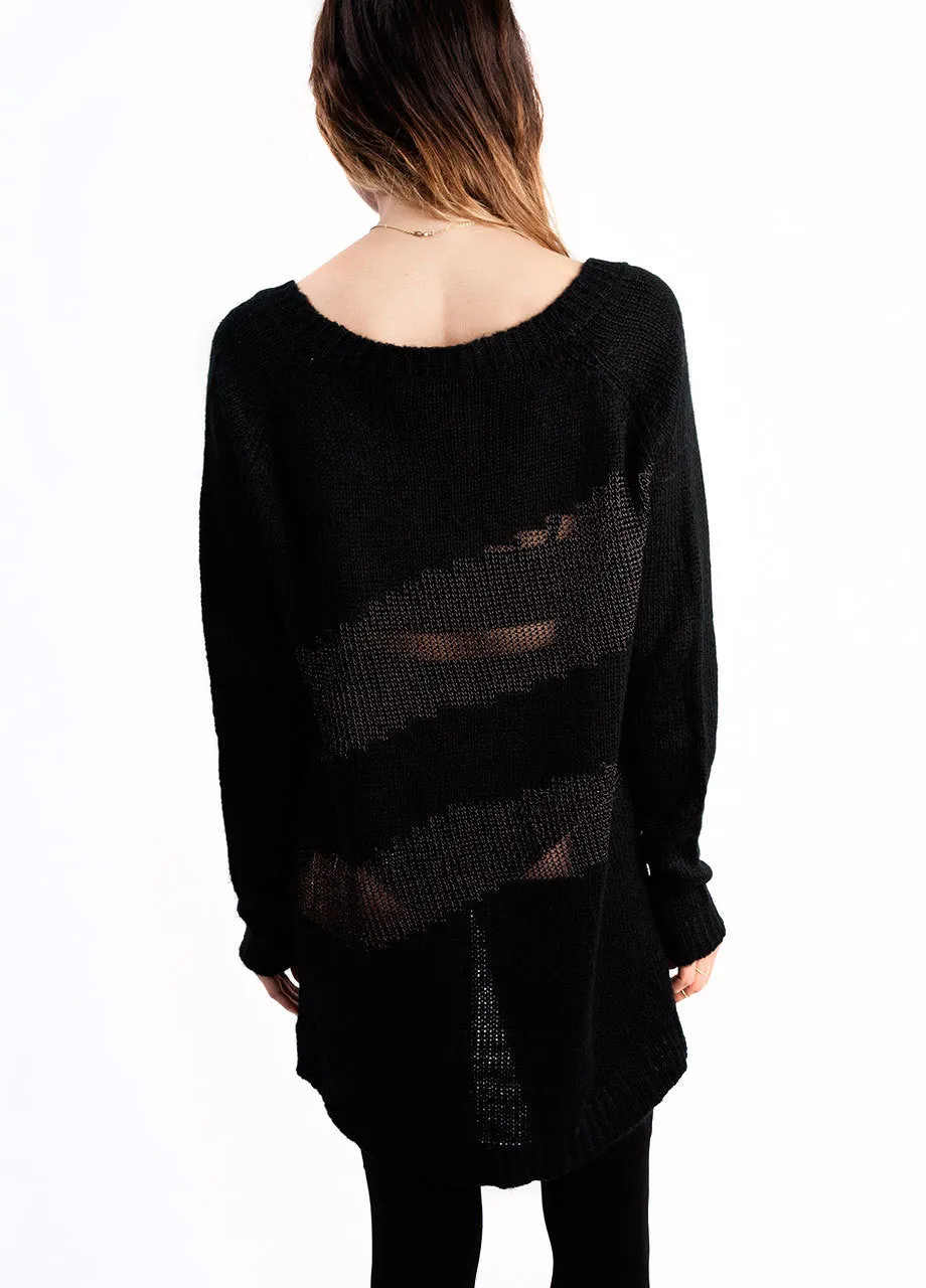 Widow Chain Mail High-Low Sweater Dress