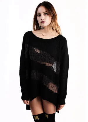 Widow Chain Mail High-Low Sweater Dress
